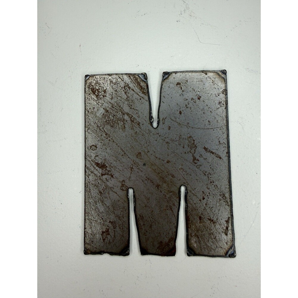 Handmade Welded Metal Letter M Initial Rustic Industrial Decor 3” Primitive